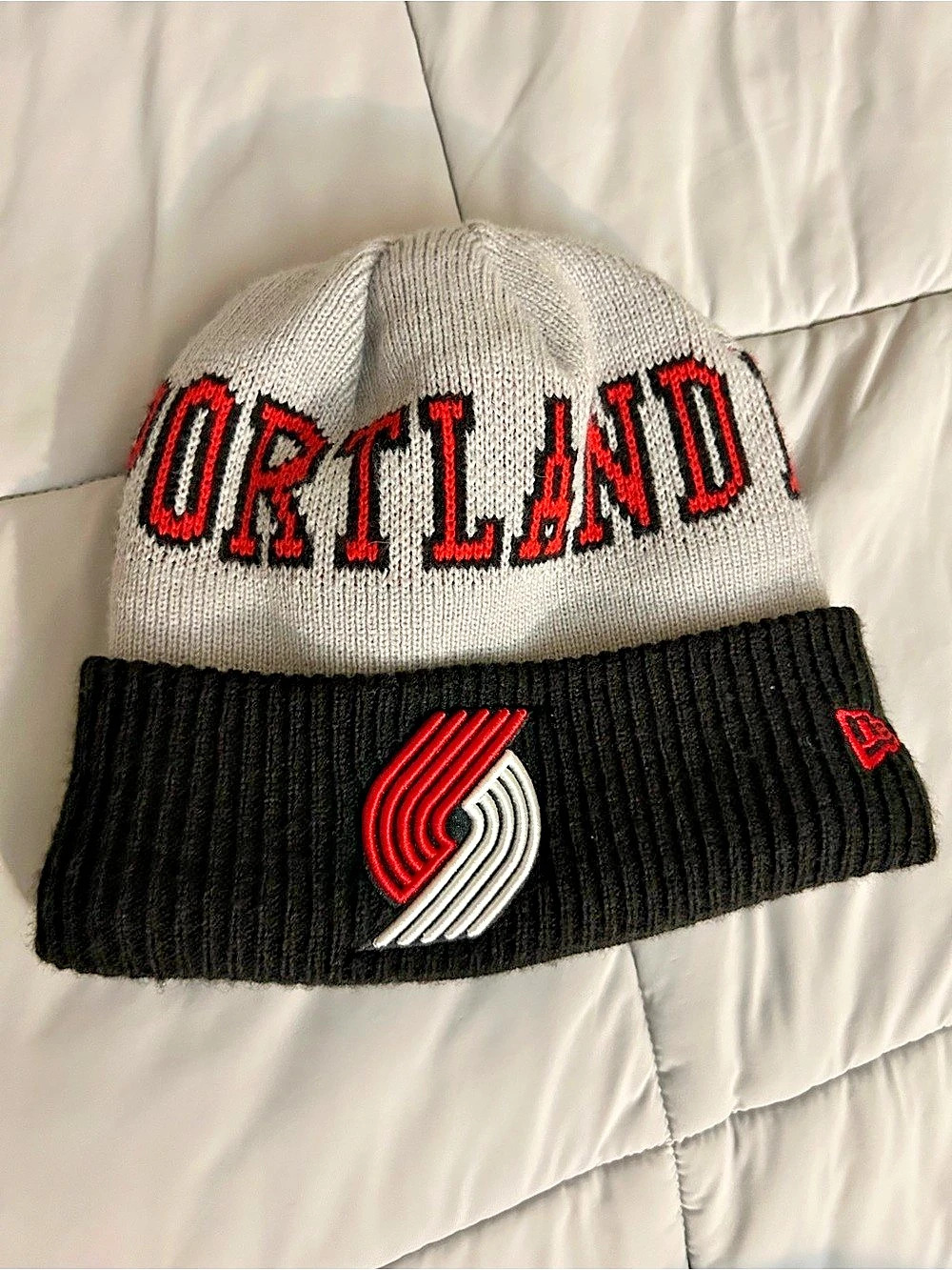 New Era Portland Trail Blazers Knit Beanie Red, Gray & Black
